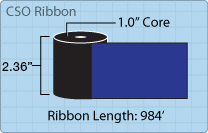 2.36&quot; x 984' Thermal Ribbons - 1&quot; Core